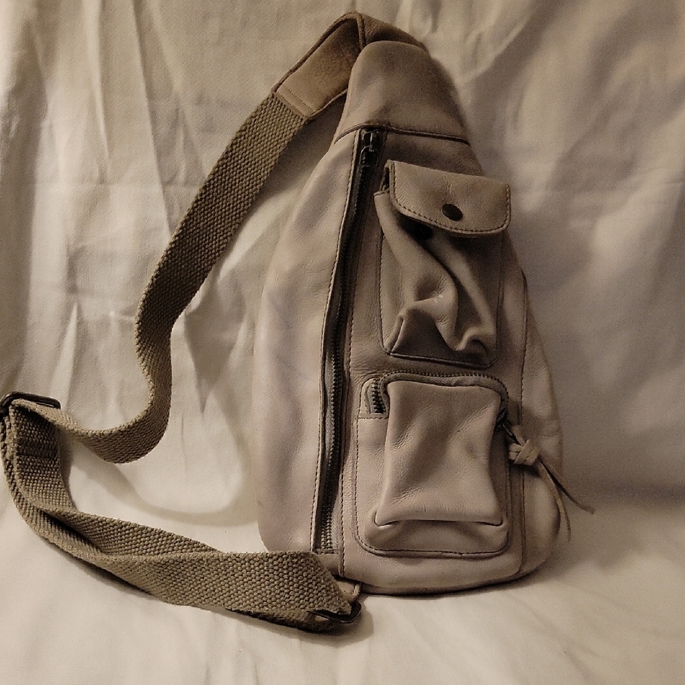 Free People Beige/Taupe Crossbody Sling Bag